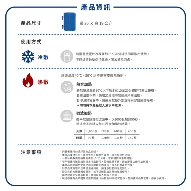 【REXICARE 瑞斯】固定型冷熱敷墊(腿用型)