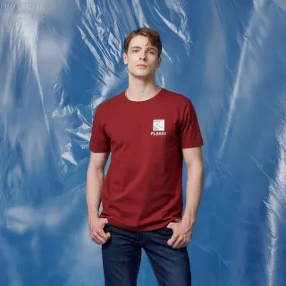 【JOHN HENRY】美國棉行星LOGO短袖T恤-酒紅