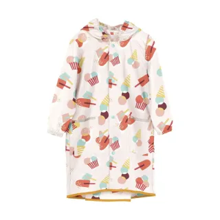 【w.p.c】空氣感兒童雨衣/超輕量防水風衣 附收納袋(冰淇淋派對L)