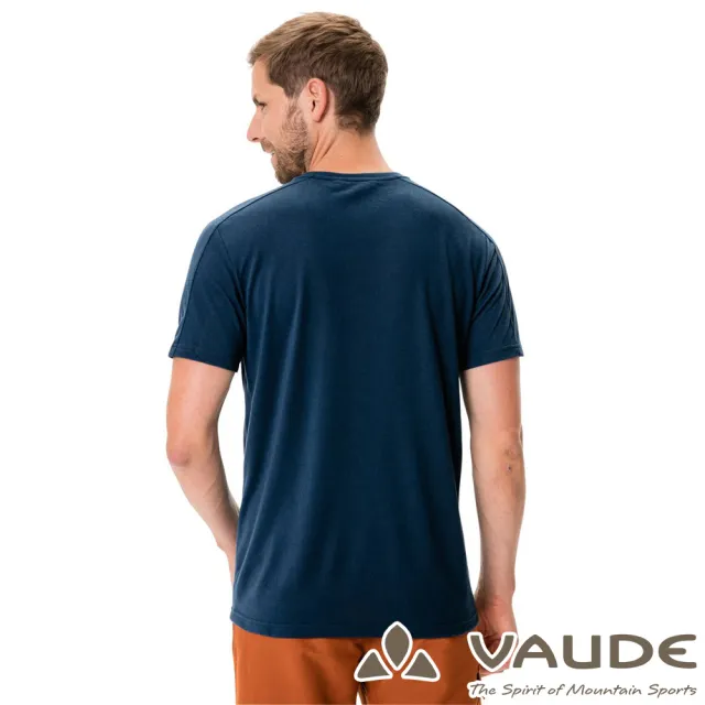 【VAUDE】男款吸濕排汗快乾圖騰T恤(VA-41807深海藍/彈性輕量/休閒旅遊/登山健行)