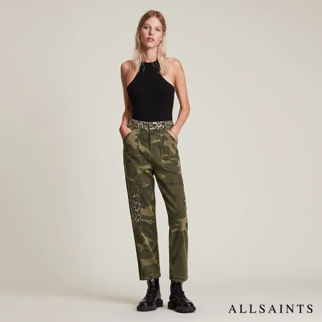 【ALLSAINTS】DESSA 高腰九分迷彩豹紋印花長褲 WE031V(舒適版型)