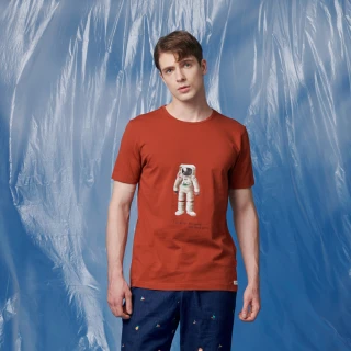 【JOHN HENRY】美國棉太空人短袖T恤-咖啡橘
