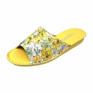 【PANSY】Pansy花卉女室內拖鞋 黃色(8690)