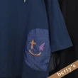 【betty’s 貝蒂思】拼接帽子抽繩八分袖T-shirt(深藍色)