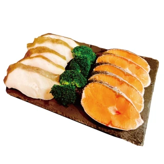 【小川漁屋】無肚洞鮮魚拼盤任選10片(智利鮭魚90g＋大比目魚切片90g)