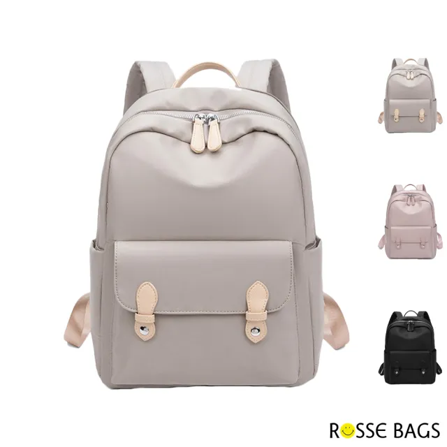 【Rosse Bags】時尚商務牛津布大容量雙肩後背包(現+預  粉色 / 灰色 / 黑色)