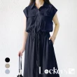 【Lockers 木櫃】夏季日式口袋無袖連衣裙 L111072504(連衣裙)