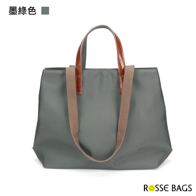 【Rosse Bags】輕便牛津布大容量簡約托特包(現+預  黑色／灰色／卡其色／墨綠色)