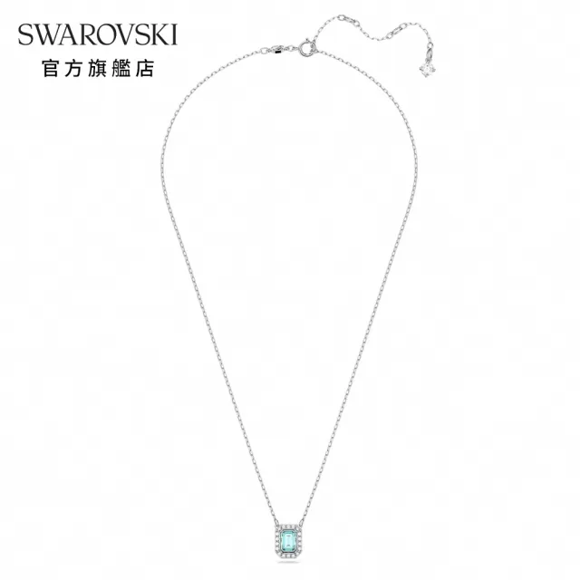 【SWAROVSKI 官方直營】Millenia 項鏈 八角形切割 藍色 鍍白金色 交換禮物