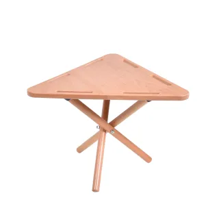 【OUTSY】櫸木便攜收納可掛勾露營野餐桌咖啡桌邊桌茶几 圓桌