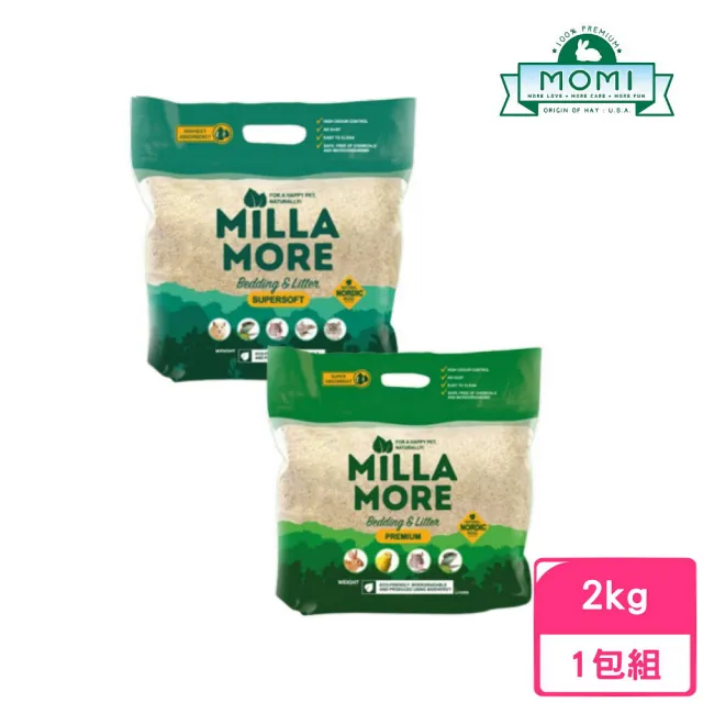 【MOMI 摩米】MILLAMORE 美麗多木質墊料 2kg/包（大顆粒/小顆粒）