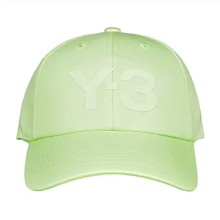 【Y-3 山本耀司】Y-3綠字LOGO棉混紡棒球帽(平輸品/男款/淺綠)