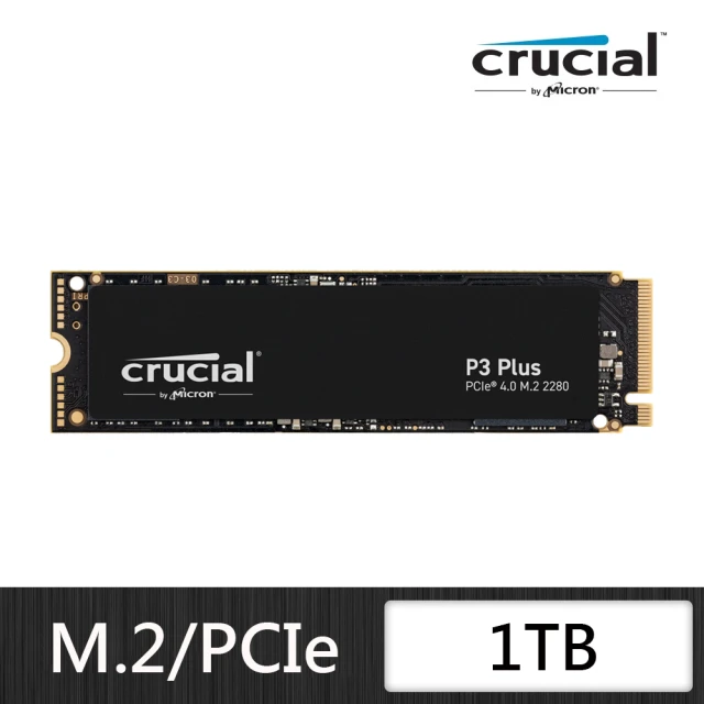 【Crucial 美光】P3 Plus 1TB M.2 2280 PCIe 4.0 ssd固態硬碟(CT1000P3PSSD8_讀 5000M/寫 3600M)
