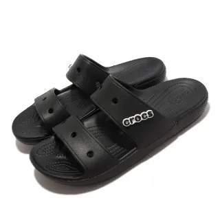 【Crocs】涼拖鞋 Classic Sandal 男鞋 黑 全黑 經典 雙帶 卡駱馳 輕量 休閒(206761001)