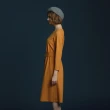 【AZUR】復古歐風綁帶中長洋裝-2色