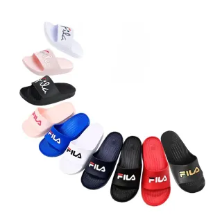 【ShoesClub 鞋鞋俱樂部】FILA 韓系一體成型LOGO防水輕量情侶拖鞋 534-4S355 版型偏小