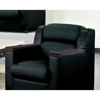【obis】黑色半牛皮沙發單人椅
