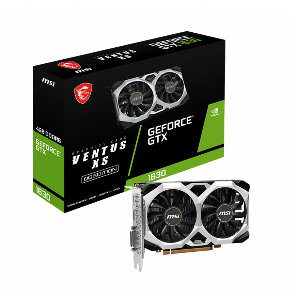 【MSI 微星】GeForce GTX 1630 VENTUS XS 4G OC 顯示卡