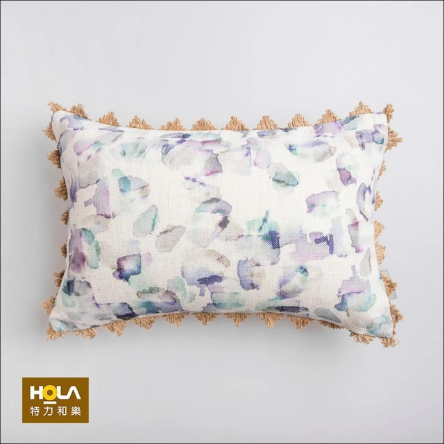 【HOLA】紫芯印花山形邊抱枕30x45-紫白