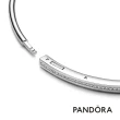 【Pandora 官方直營】Pandora Signature 經典 I-D 寶石密鑲手環-925銀