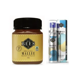 【Auz bees 澳蜜工坊】清潤超值組(澳洲活性蜂蜜+蜂膠噴劑)