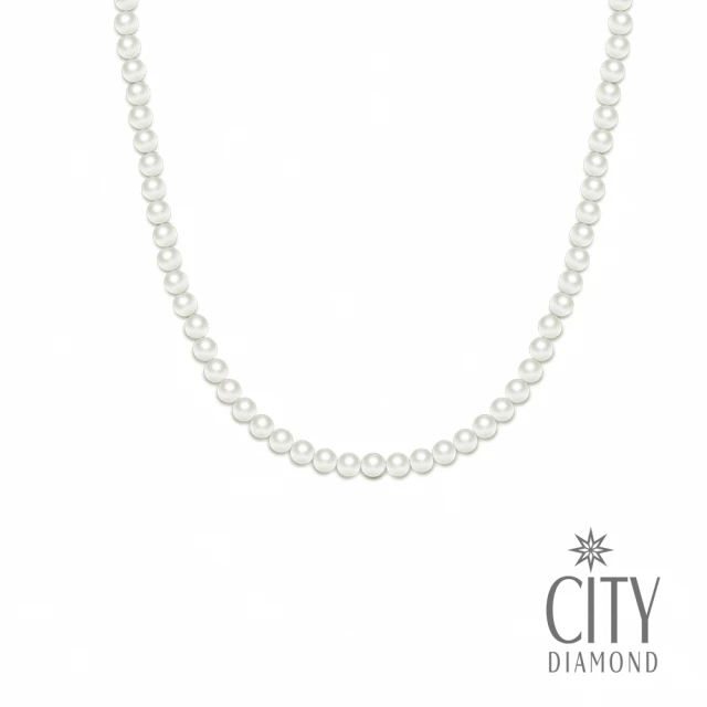 【City Diamond 引雅】天然珍珠母貝 3.5mm 白貝珍珠 項鍊/短版頸鍊/串鍊(手作設計系列)