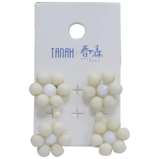 【TANAH】復古時尚 串珠款 雙花款 耳針款/耳夾款 耳環(DE061)