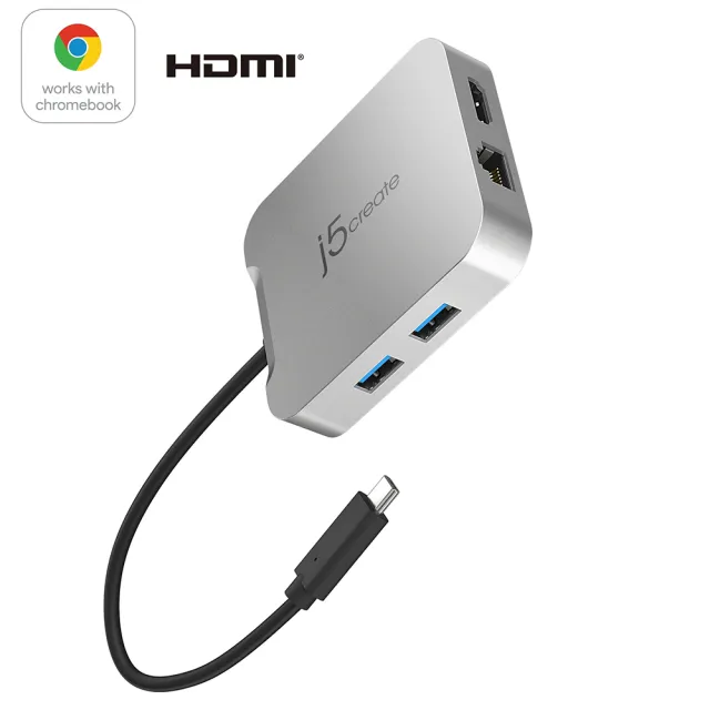 【j5create 凱捷】Google認證4K60 USB-C多功能擴充集線器 – JCD391
