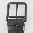 【COACH】COACH經典金屬壓印LOGO印花PVC釦式皮帶(寬版/炭黑x黑)