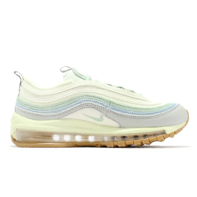 【NIKE 耐吉】休閒鞋 Wmns Air Max 97 女鞋 米黃 灰 藍綠 子彈鞋 氣墊 復古 經典(DX5766-131)