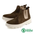 【Natural World】手工麂皮休閒切爾西短靴 深棕色(7152-DBR)