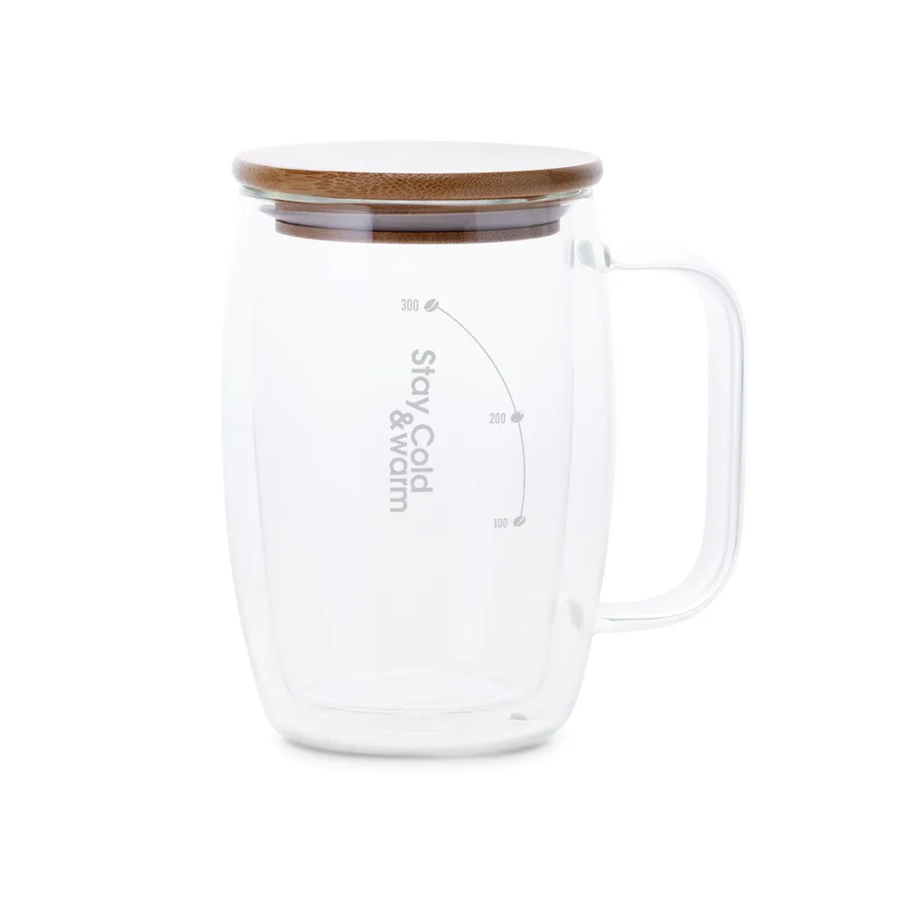 【CookPower 鍋寶】雙層耐熱玻璃咖啡杯400ml(DGS-401)