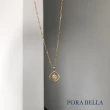 【Porabella】925純銀 ins風百搭簡單 金色方框笑臉微笑項鍊 個性項鍊 Necklace