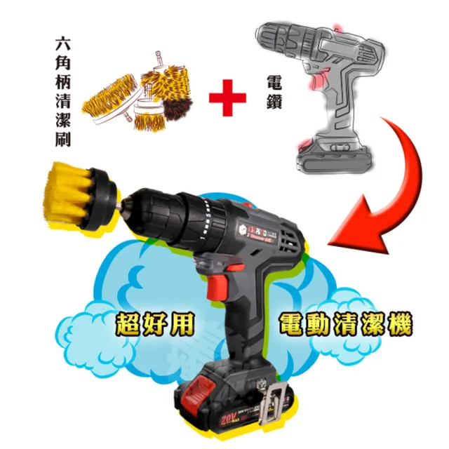 【機械堂】六角柄清潔刷(清潔刷 電鑽刷)