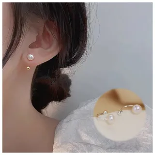 【HaNA 梨花】高級情調．入眼精緻款珍珠小金珠耳環(耳環 耳飾 耳圈 耳釘 耳扣 耳墜)