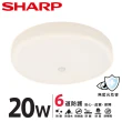 【SHARP 夏普】2入組 20W 適用2-3坪 高光效LED 紅外線感應明悅 吸頂燈(白光/黃光/自然光)