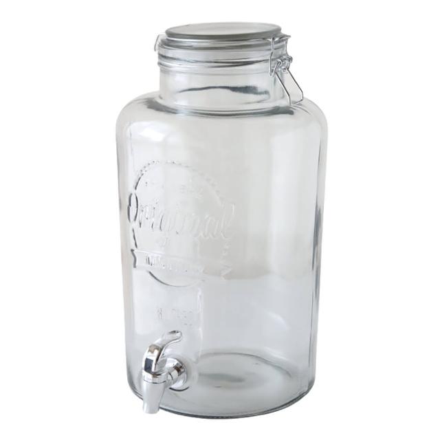 【Just Home】密封式玻璃冷飲壺7000ml(玻璃飲料桶 玻璃水桶 派對飲料桶)