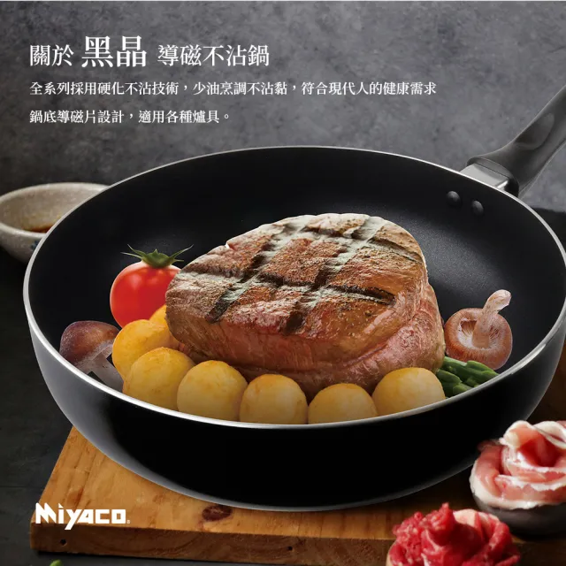 【米雅可】黑晶導磁不沾深型平底鍋 20cm 台灣製造(適用IH及各式爐具)