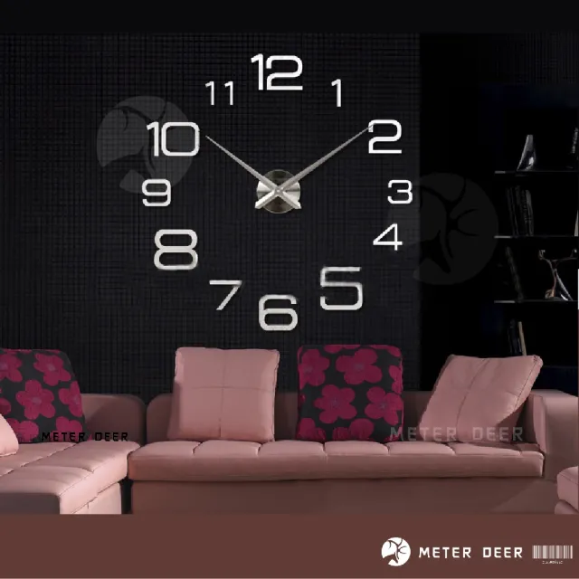 【METER DEER 米鹿】3D 立體壁貼 靜音時鐘 專利正品 DIY 阿拉伯數字 方形(#DIY#時鐘#立體壁貼#牆面裝飾)