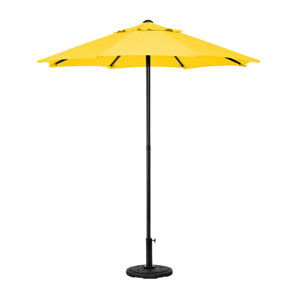 【TheLife 樂生活】嚴選 戶外大型加厚款防潑水防風折疊傘6.5尺-黃色(不含傘座)