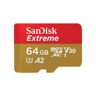 【SanDisk 晟碟】64GB 170MB/s Extreme microSDXC U3 V30 A2 記憶卡(平輸)