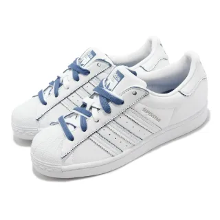 【adidas 愛迪達】休閒鞋 Superstar W 女鞋 白 深藍 經典 貝殼頭 金標 愛迪達(GX2012)