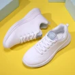 【SPRING】輕量運動鞋 透氣運動鞋/經典百搭純色飛織超輕量透氣休閒運動鞋(白)