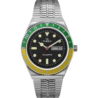 【TIMEX】天美時 Q Timex經典手錶(綠x黃x黑 TXTW2U61000)
