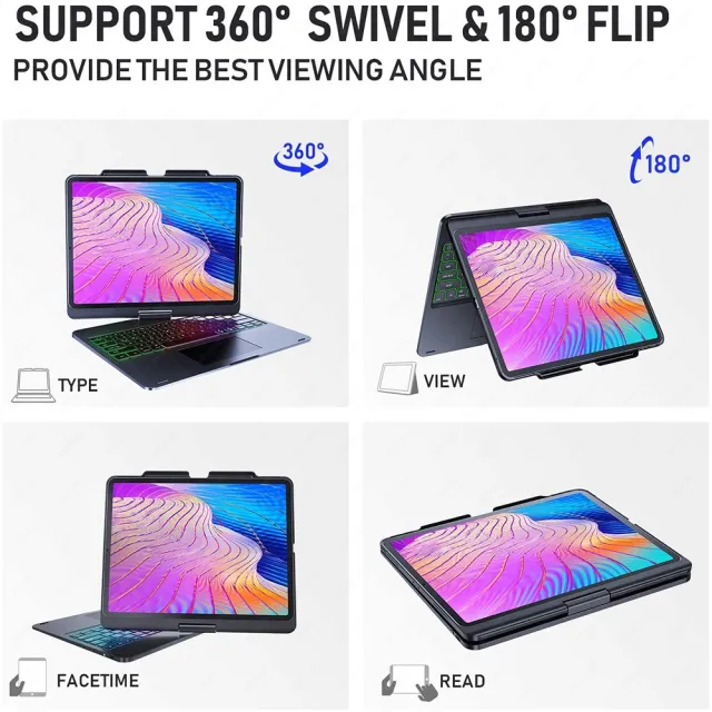 【Bill case】iPad Pro 12.9吋 平板相容 多功藍牙鍵盤保護殼-鈦銀(BSMI NCC雙認證 1年保固)