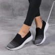【SPRING】厚底休閒鞋/水沫飛織護跟設計舒適厚底休閒鞋(黑)
