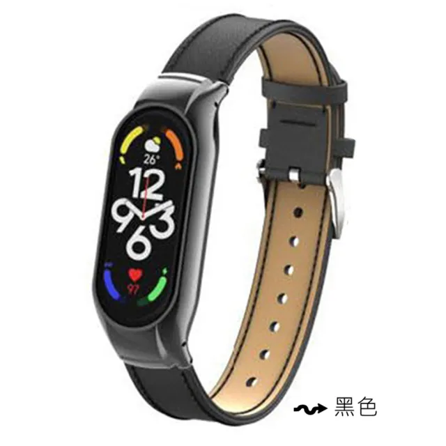 【Geroots】小米手環7超纖PU皮革錶帶腕帶皮製錶帶