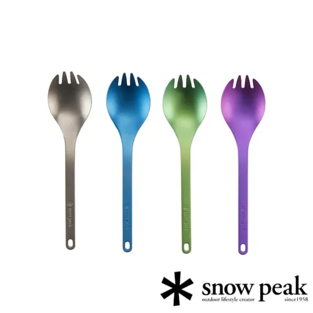 【Snow Peak】鈦金屬多功能匙叉三入同色 藍、綠、紫(SCT-004)