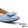 【MODA Moday】優雅兩穿羊皮方頭軟芯Q底娃娃平底鞋(藍)