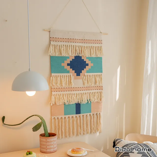 【Dido home】波西米亞風 棉麻編織手工流蘇掛畫掛布(HM191)